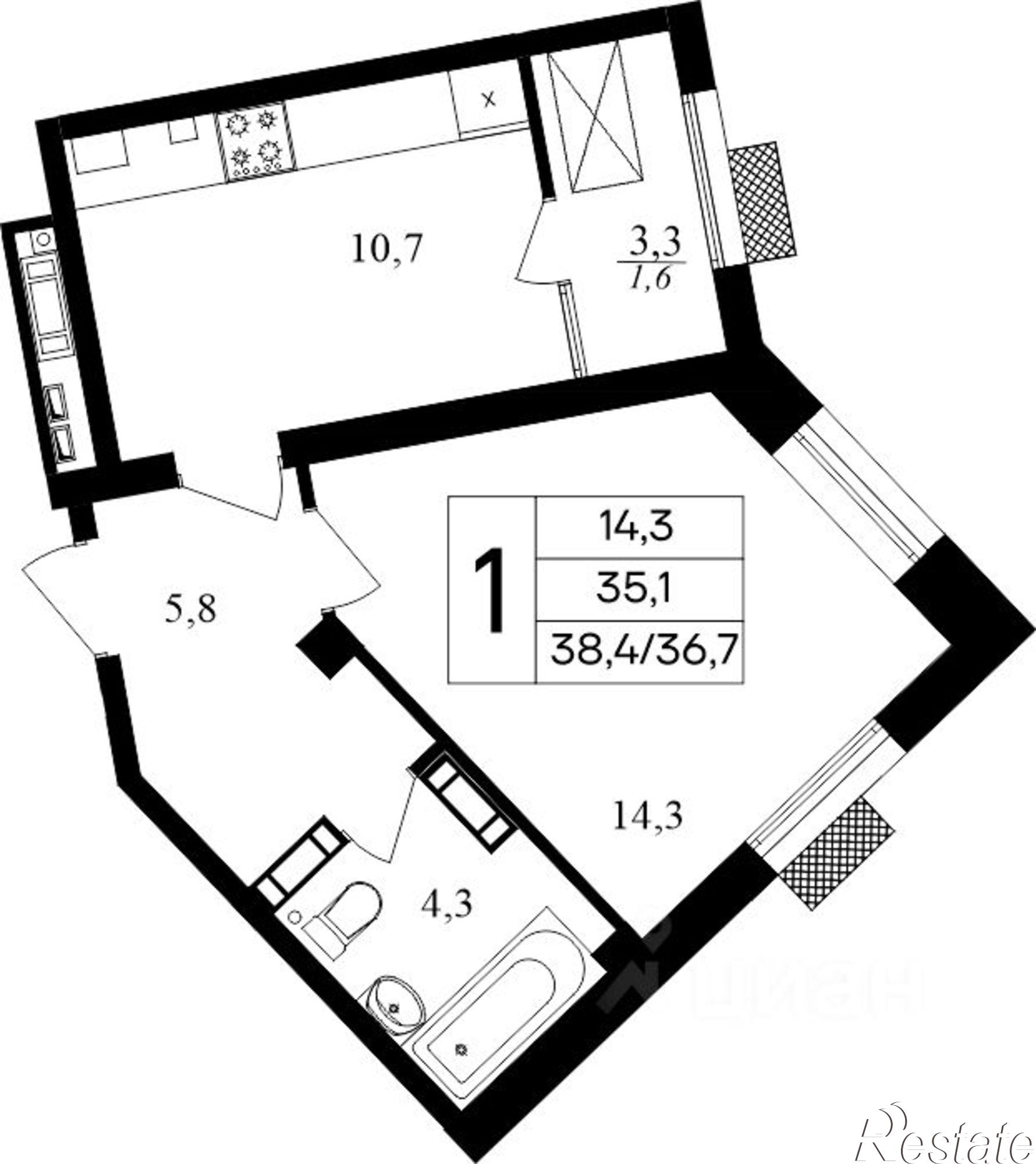 Купить квартиру за 13 440 000 рублей на ул Маячная, 11