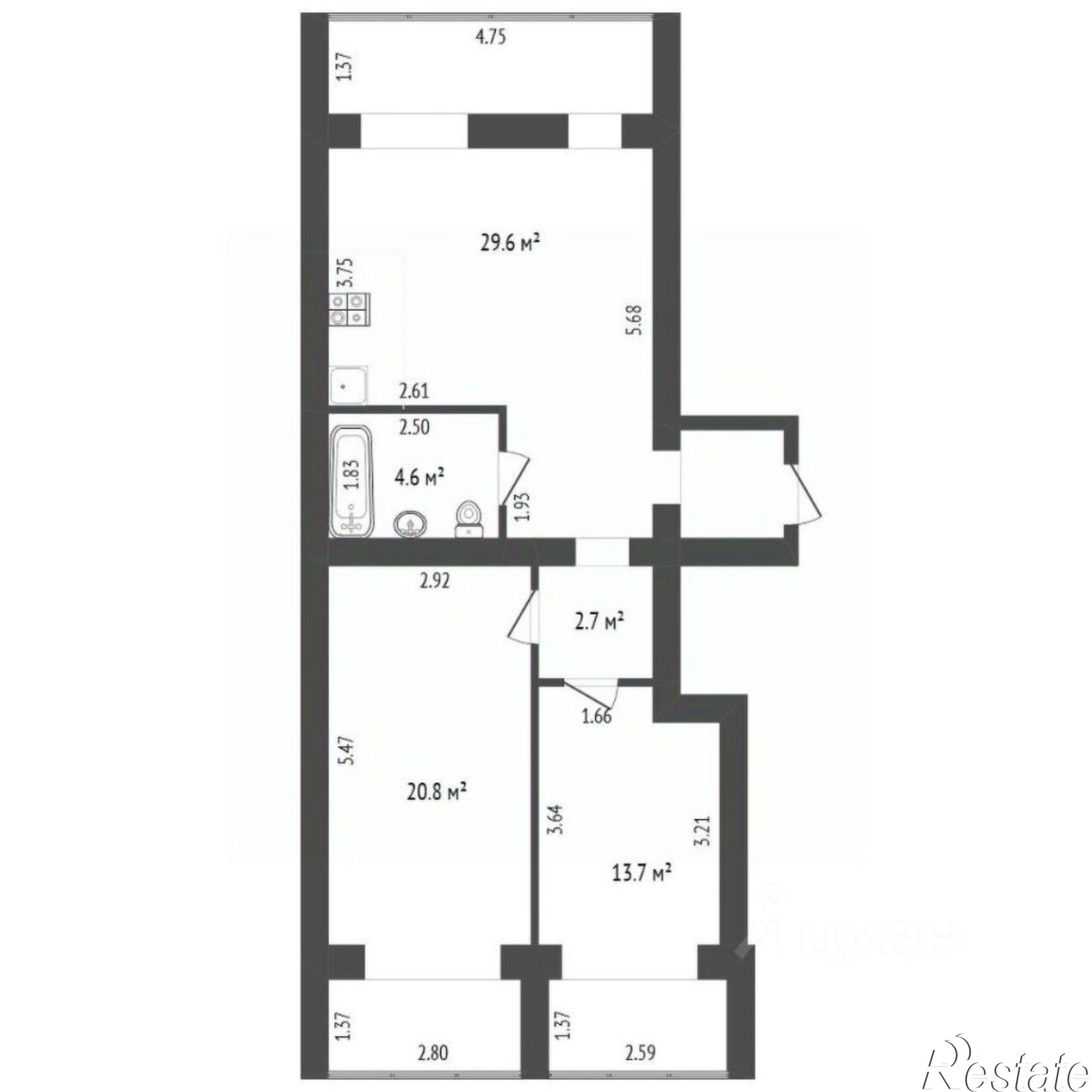 Купить квартиру за 7 540 000 рублей на улица Грузинова, 61