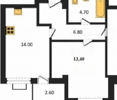 2-комн, 58 кв м, этаж 1/8 ул Маячная, 11