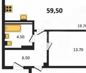 2-комн, 60кв м, этаж 8/9 улица Степаняна, 9А