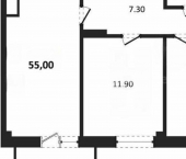 2-комн, 55кв м, этаж 8/9 улица Степаняна, 9А