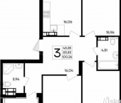 3-комн, 100 кв м, этаж 9/9 ул Котляревского, 9