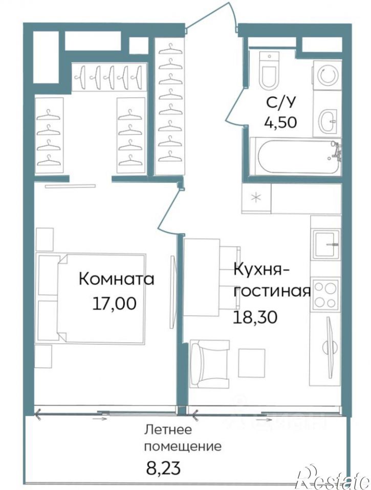 1-комн квартира в новом доме г. Саки, ул. Морская