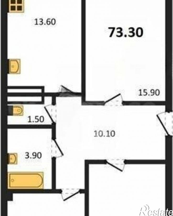 3-комн квартира в новом доме улица Токарева, 18Д к1,  д. 18Д к1