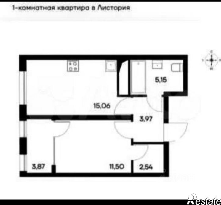1-комн квартира в новом доме Симферопольский район
