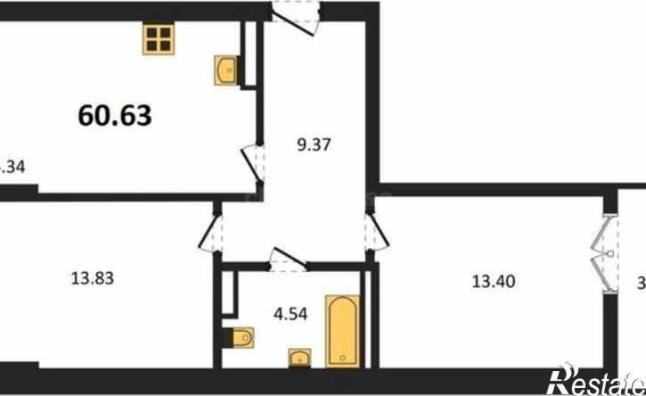 2-комн квартира в новом доме ул Котляревского, 9,  д. 9