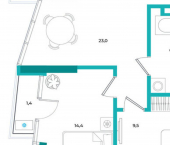 2-комн, 61 кв м, этаж 15/24 ул Воровского, 24