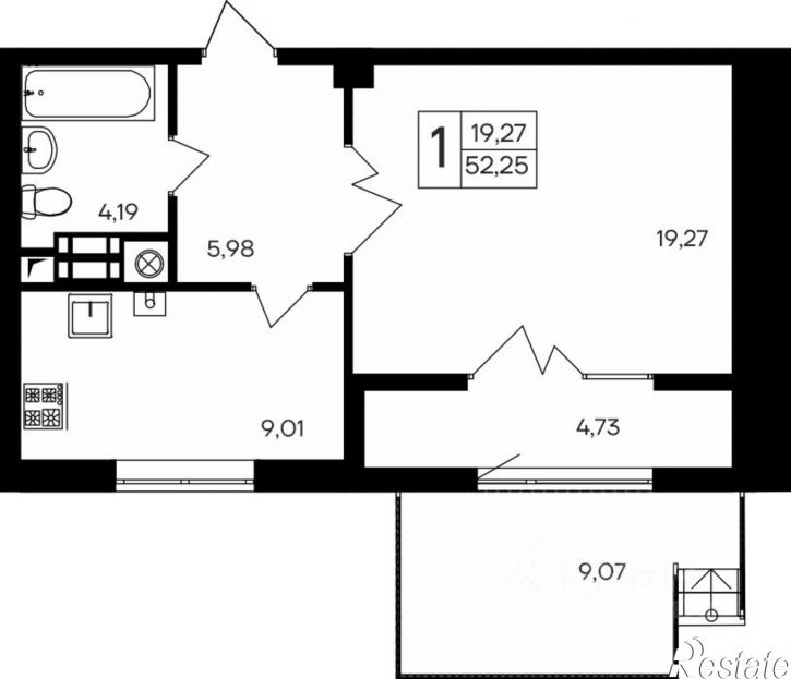 1-комн квартира в новом доме ул Парковая, 1 1,  д. 1 1,  к. 1