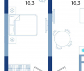 1-комн, 56 кв м, этаж 9/21 ул Октябрьская, 10