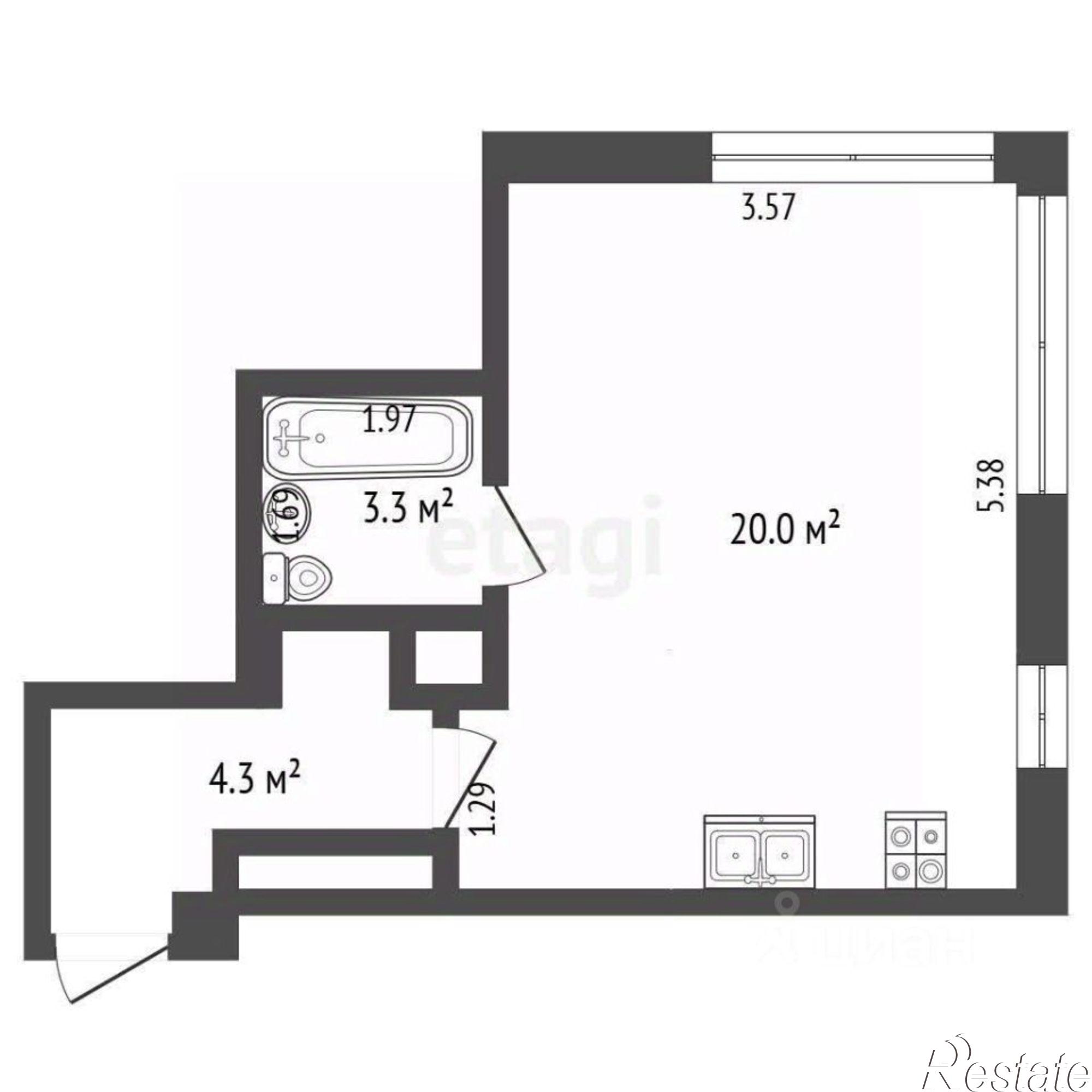 Купить квартиру за 9 300 000 рублей на улица Адмирала Фадеева, 48