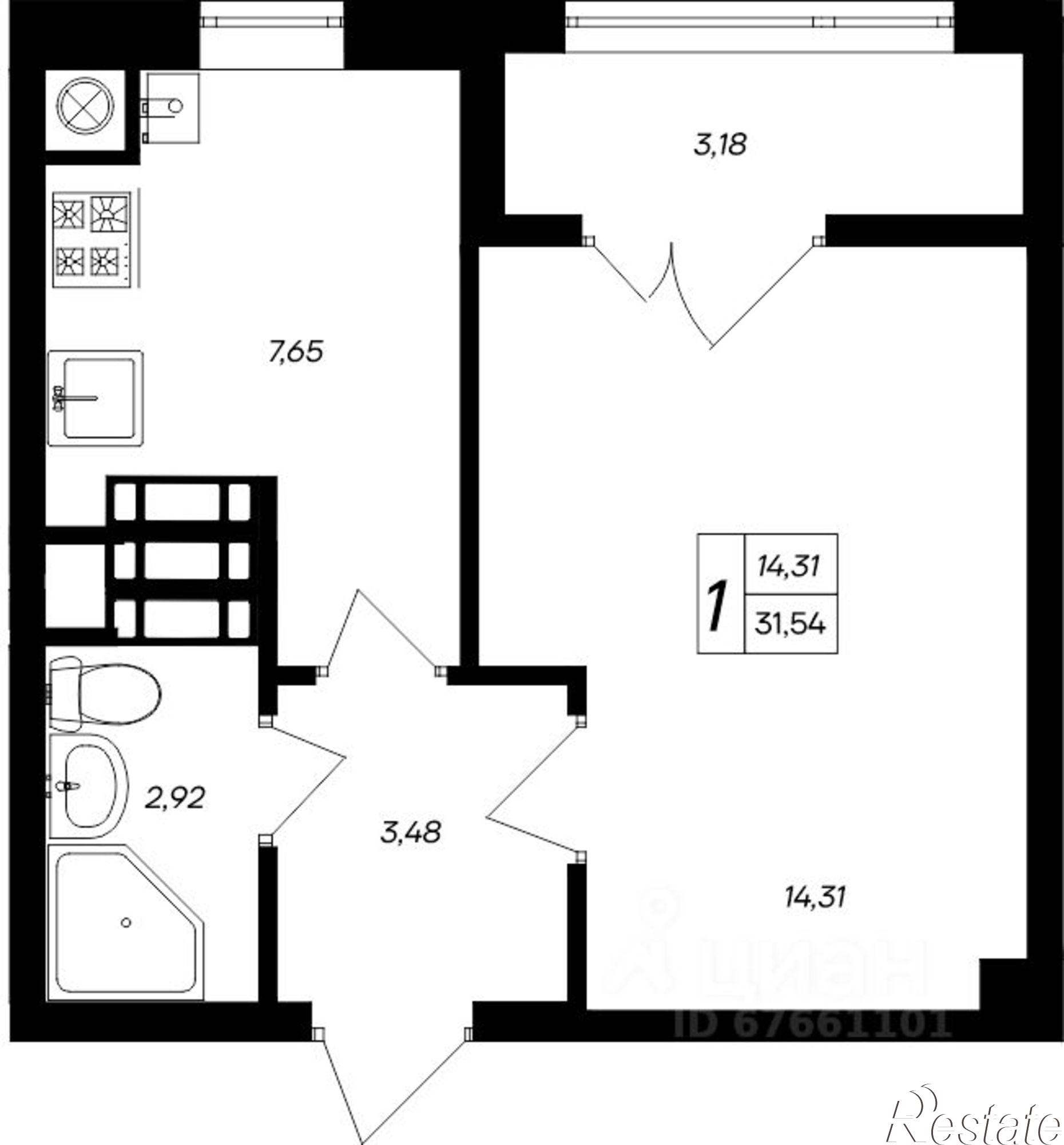 Купить квартиру за 4 983 320 рублей на Симферопольский район