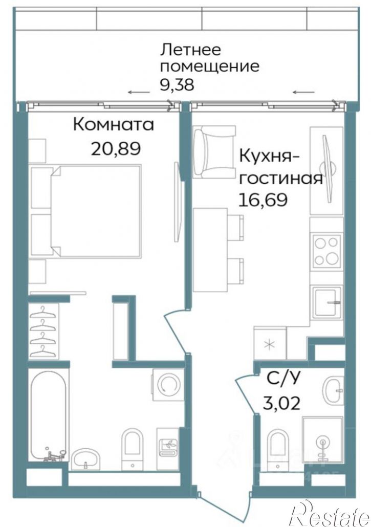 2-комн квартира в новом доме г. Саки, ул. Морская