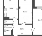 2-комн, 67кв м, этаж 7/11 Симферопольское шоссе, 24Е