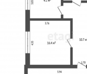 1-комн, 52кв м, этаж 1/5 Железнодорожная улица, 7