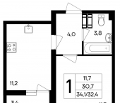 1-комн, 32 кв м, этаж 5/9 ул 51-й Армии, 126