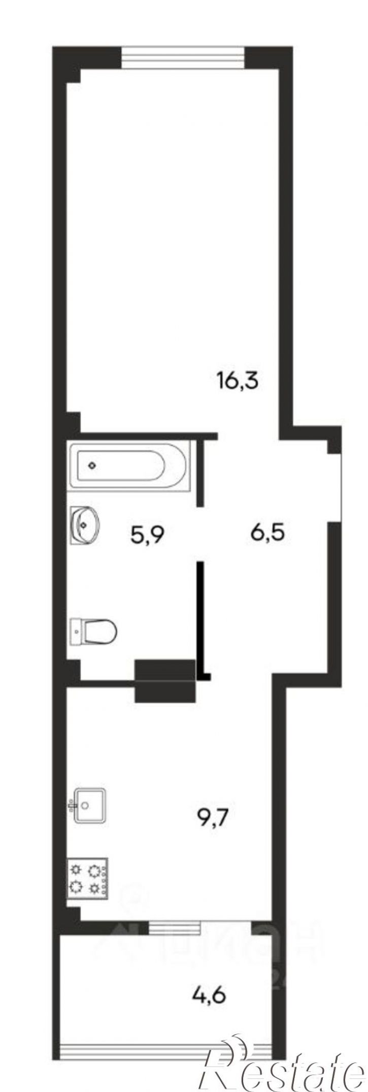 1-комн квартира в новом доме улица Мира, 20,  д. 20