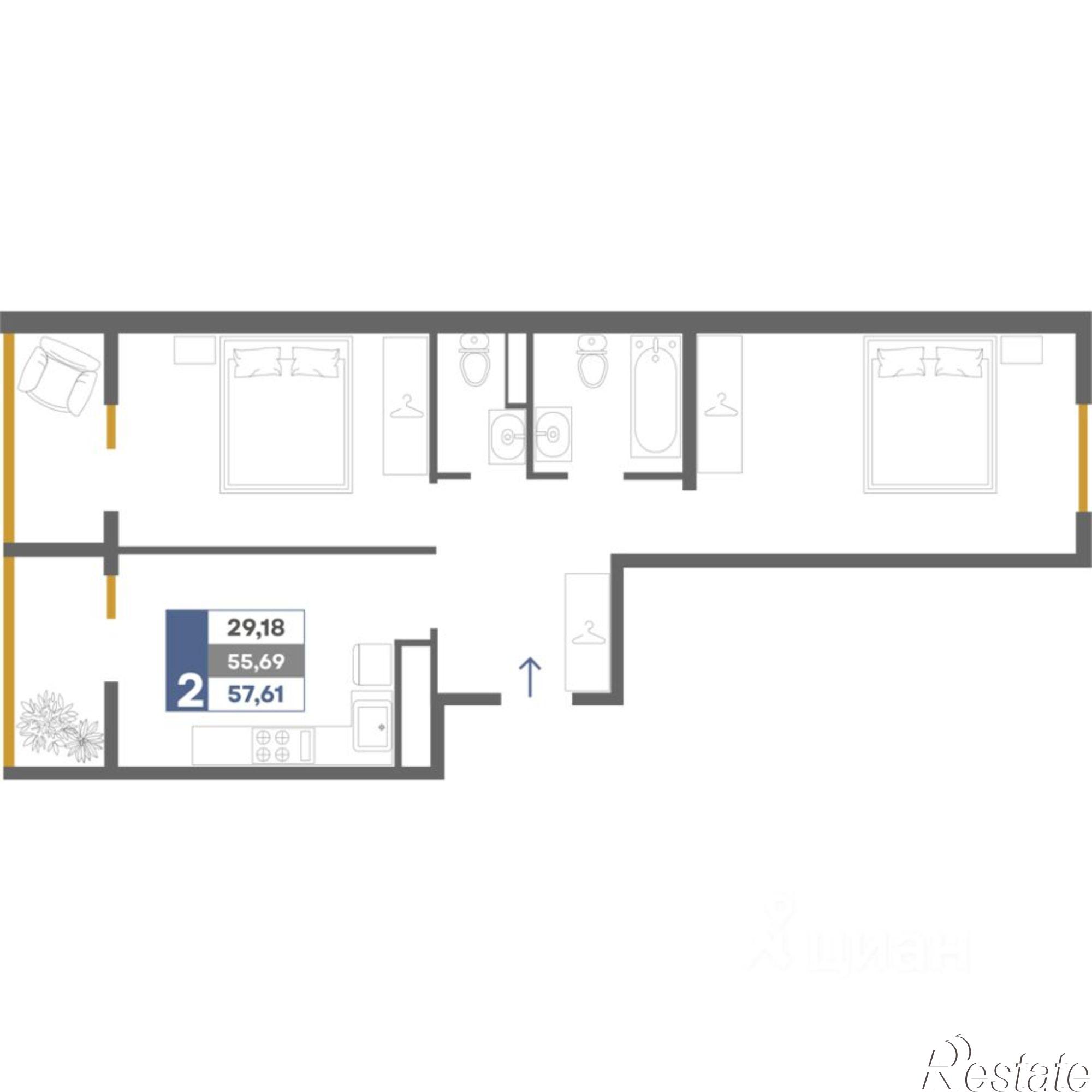 Купить квартиру за 7 460 500 рублей на городской округ Симферополь