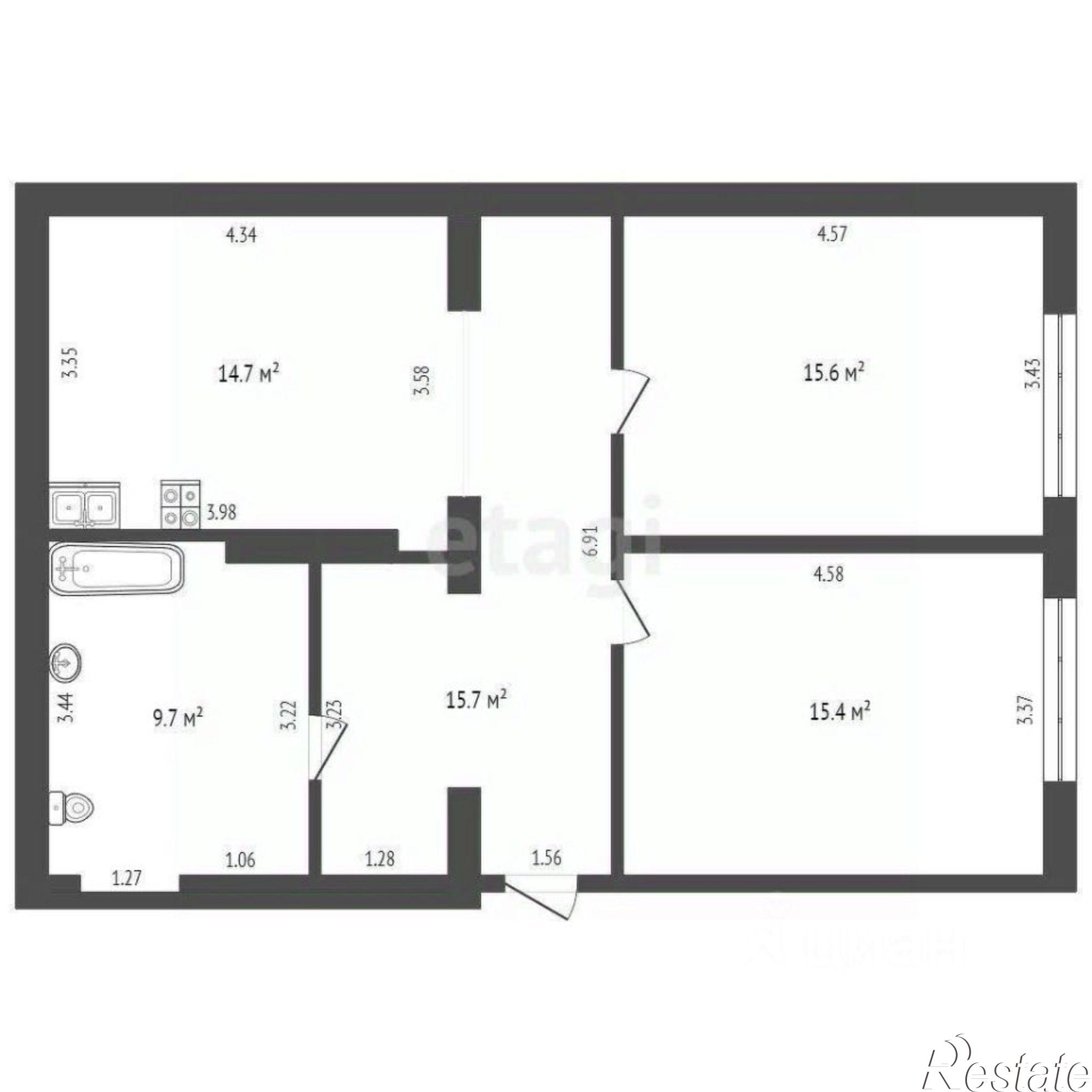 Купить квартиру за 8 950 000 рублей на Симонок улица, 55В бл21