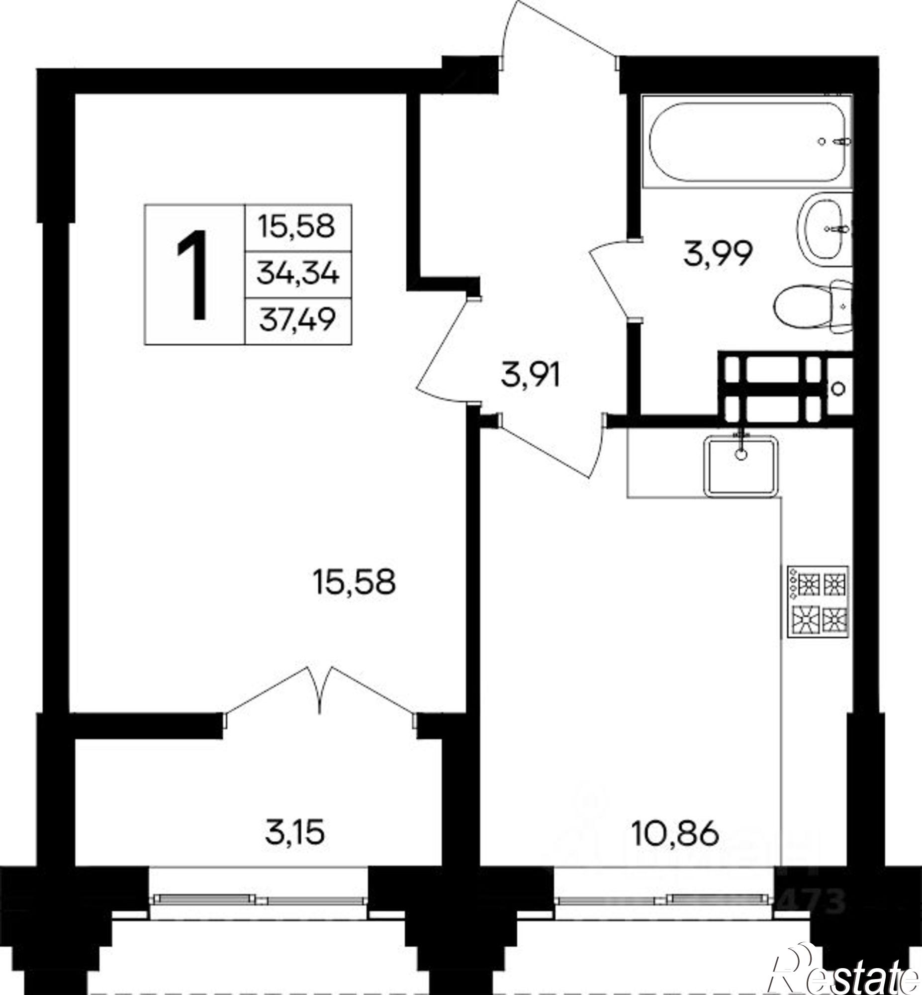 Купить квартиру за 8 247 800 рублей на улица Коцюбинского, 16А