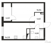 1-комн, 44 кв м, этаж 4/4 Симферопольский район