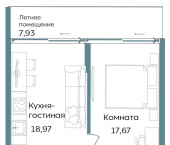 1-комн, 48 кв м, этаж 2/12 г. Саки, ул. Морская