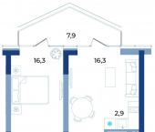 1-комн, 56 кв м, этаж 15/21 Октябрьская улица, 10