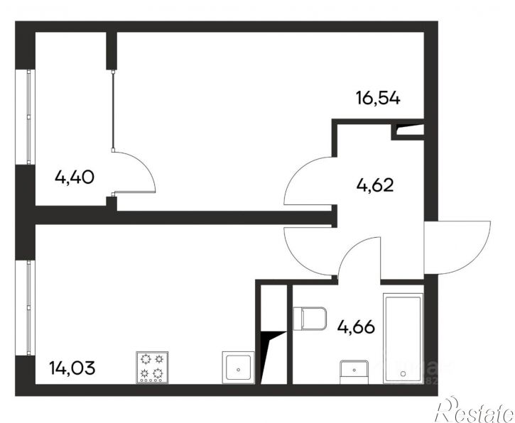 1-комн квартира в новом доме Симферопольский район