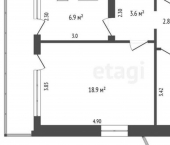 2-комн, 47кв м, этаж 1/12 ул Фрунзе, 46А