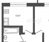 1-комн, 22кв м, этаж 3/5 проспект Генерала Острякова, 118