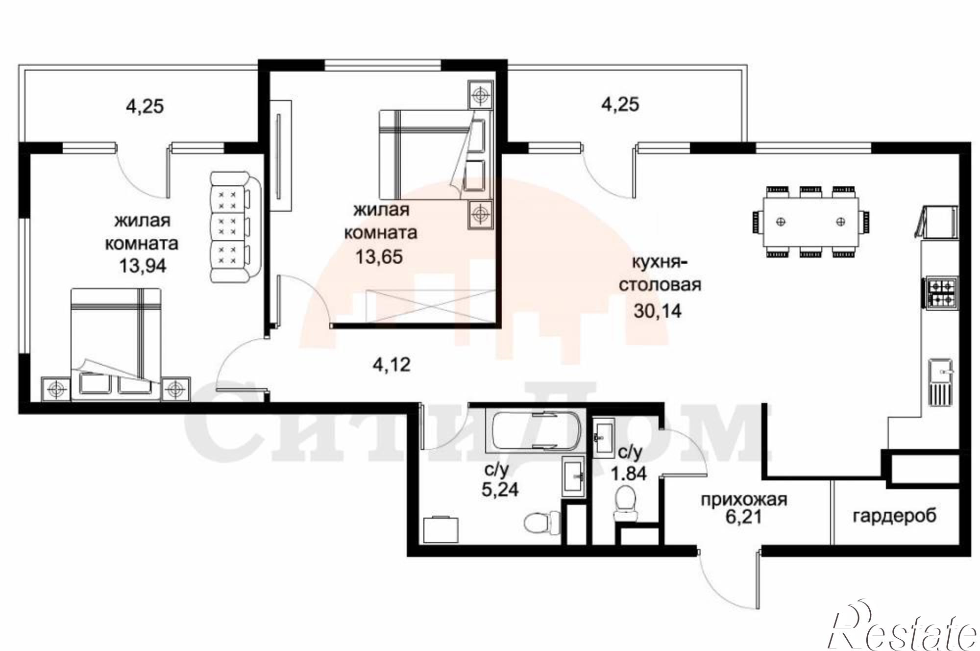 Купить квартиру за 11 500 000 рублей на Заводская ул., 64/1