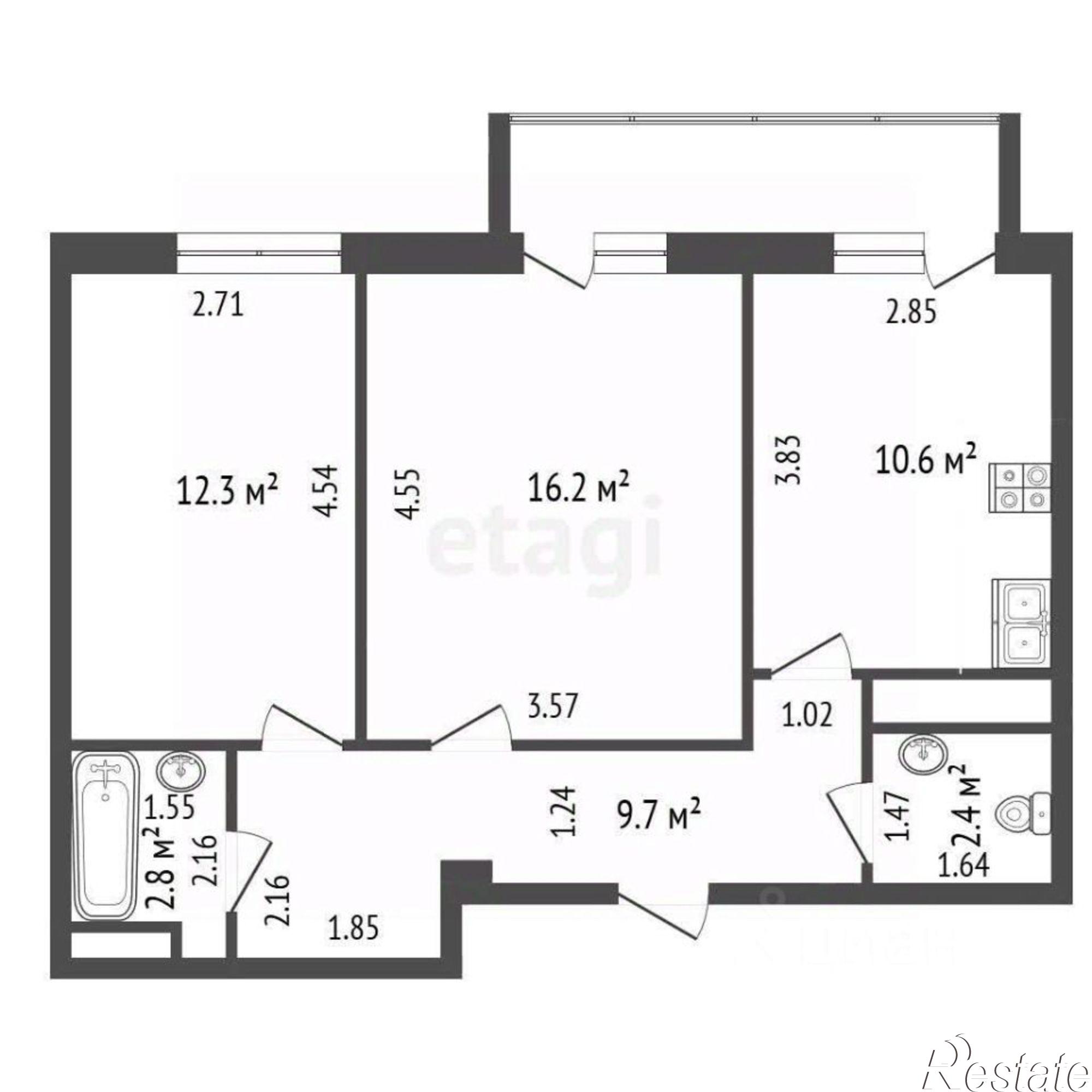 Купить квартиру за 8 150 000 рублей на Набережная улица, 14