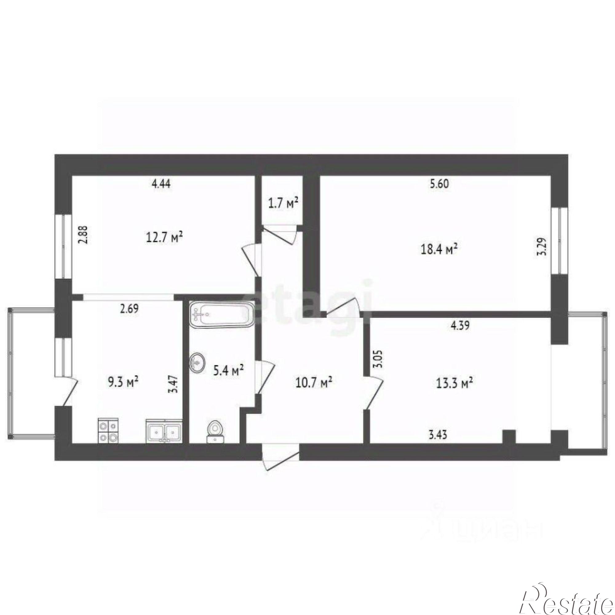 Купить квартиру за 6 260 000 рублей на Морская улица, 11