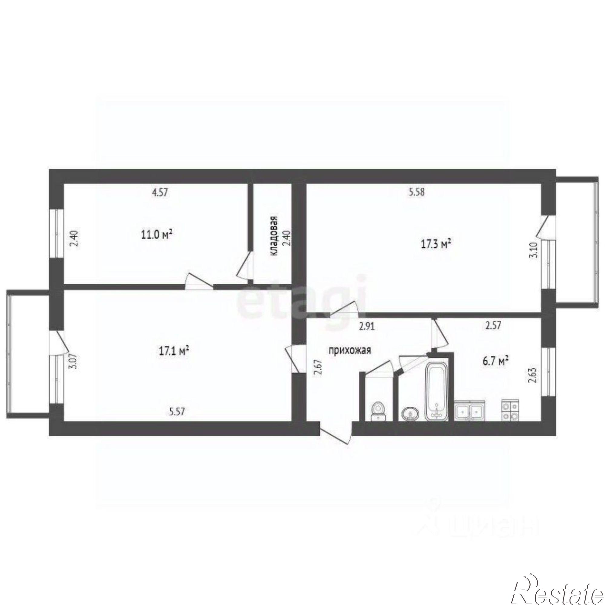 Купить квартиру за 3 920 000 рублей на Менжинского улица, 21