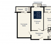 2-комн, 60 кв м, этаж 7/14 Евпатория, ЖК Море