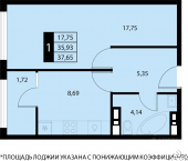 1-комн, 37 кв м, этаж 8/16 городской округ Алушта