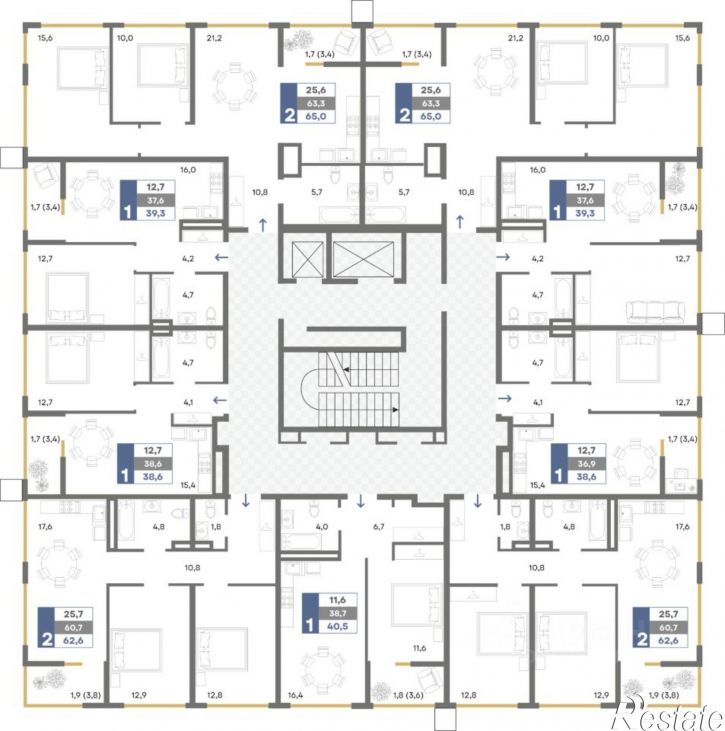 2-комн квартира в новом доме городской округ Симферополь