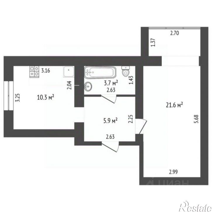 1-комн квартира ул Грузинова, 63,  д. 63