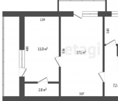 2-комн, 45кв м, этаж 4/5 проспект Генерала Острякова, 91