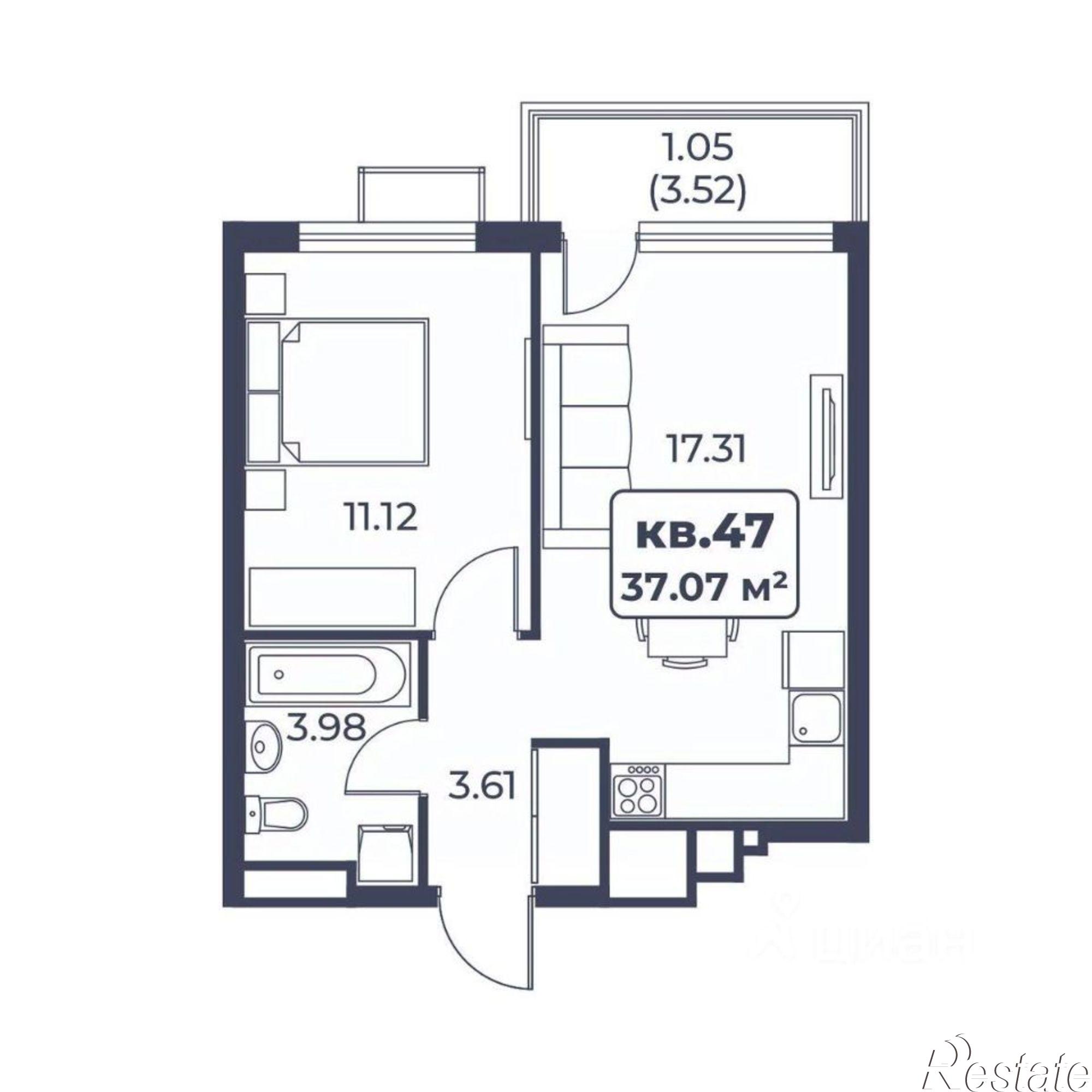 Купить квартиру за 7 525 210 рублей на Спортивная улица, 11