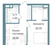 2-комн, 52 кв м, этаж 7/12 г. Саки, ул. Морская