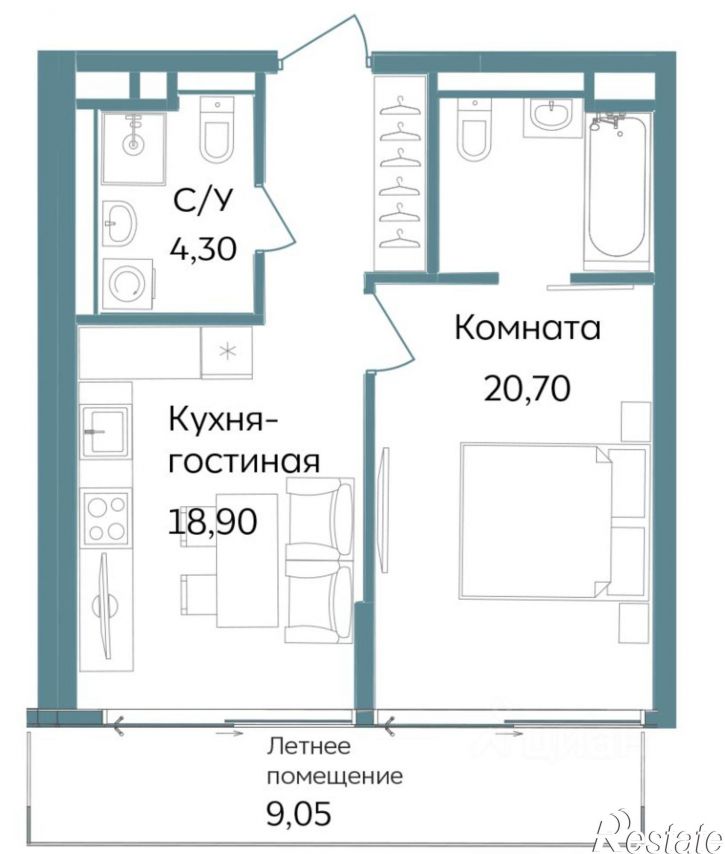 2-комн квартира в новом доме г. Саки, ул. Морская