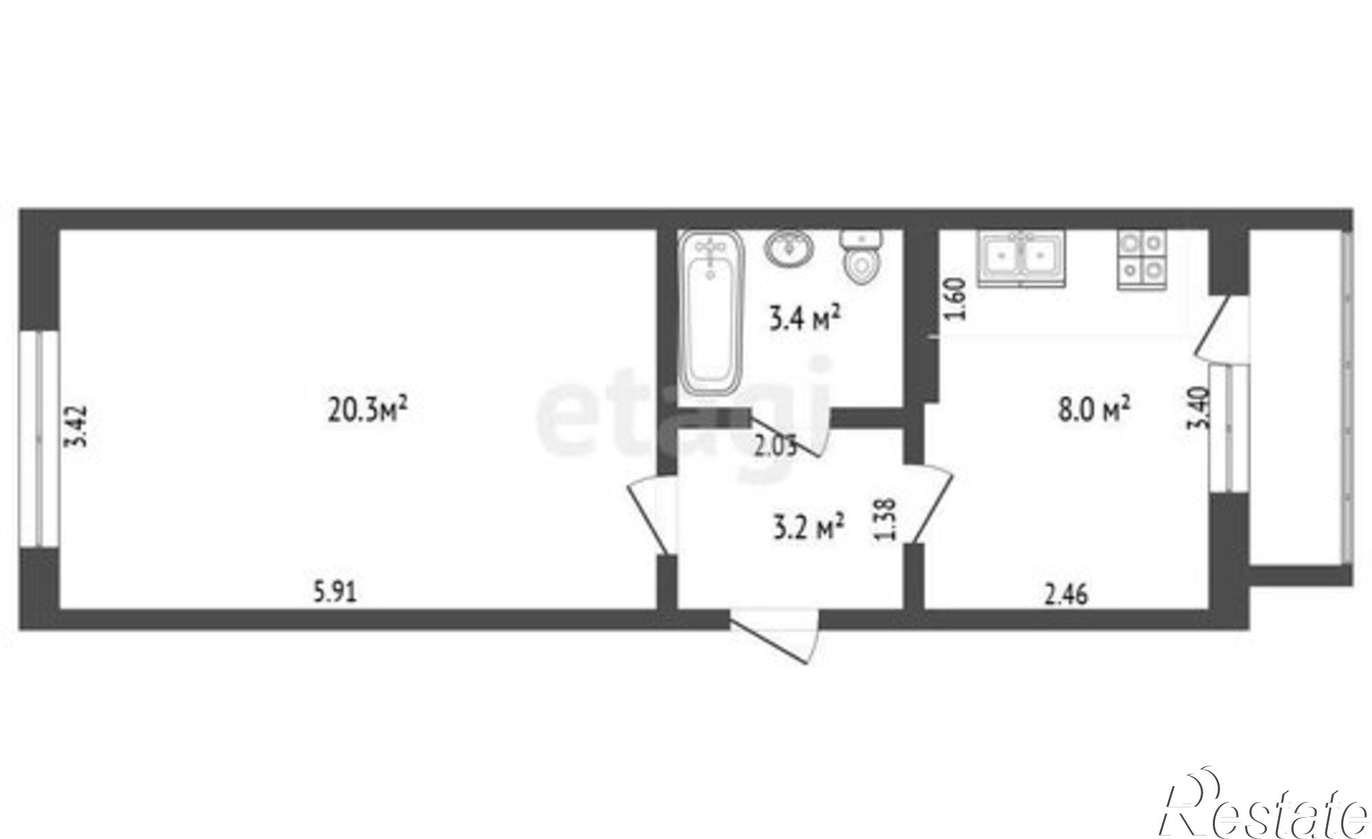 Купить квартиру за 4 100 000 рублей на Ленинский район, Щёлкино, 2-й микрорайон, 57