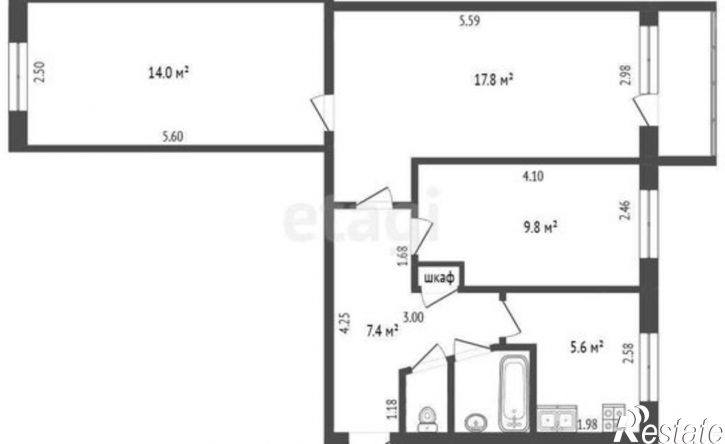 3-комн квартира ул Бориса Михайлова, 14,  д. 14