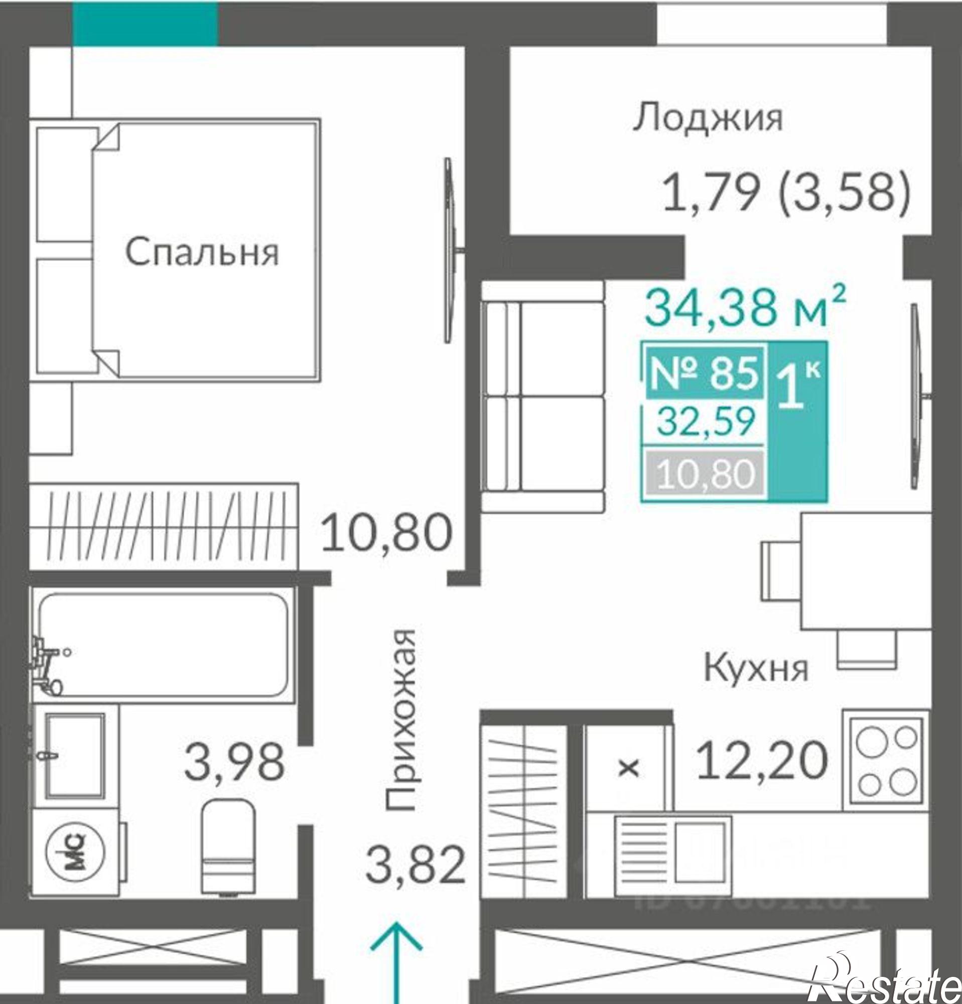 Купить квартиру за 8 059 150 рублей на Балаклавское шоссе, 2А