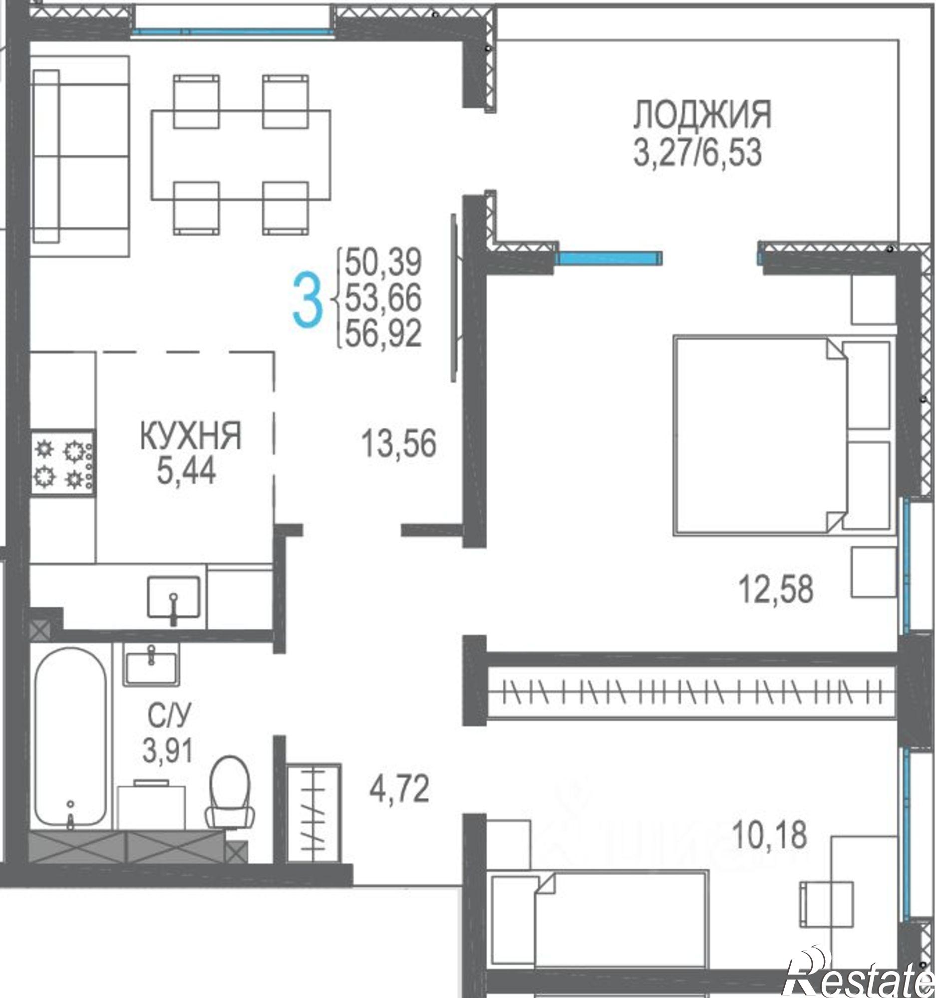 Купить квартиру за 10 814 800 рублей на ул Железнодорожная, 49