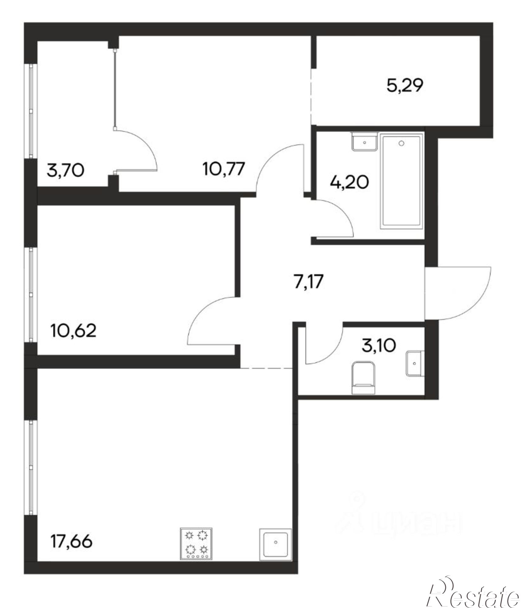 Купить квартиру за 9 765 300 рублей на Симферопольский район