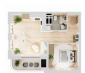 1-комн, 54 кв м, этаж 10/19 муниципальный округ Ялта