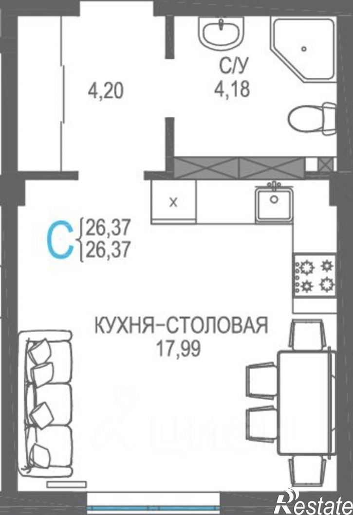 1-комн квартира в новом доме ул Магистральная, 3,  д. 3