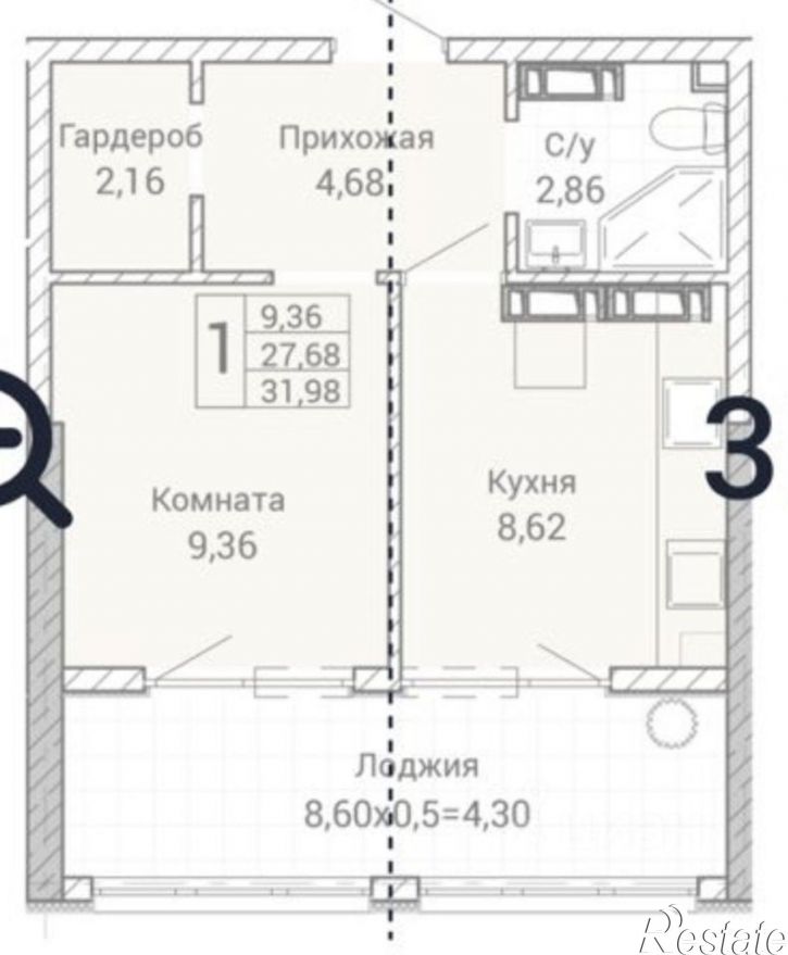 1-комн квартира Севастополь, улица Братьев Манганари, 28