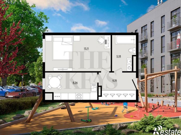 1-комн квартира в новом доме городской округ Евпатория